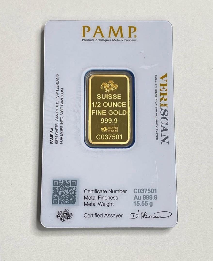 1/2 oz PAMP Suisse Gold Bar 