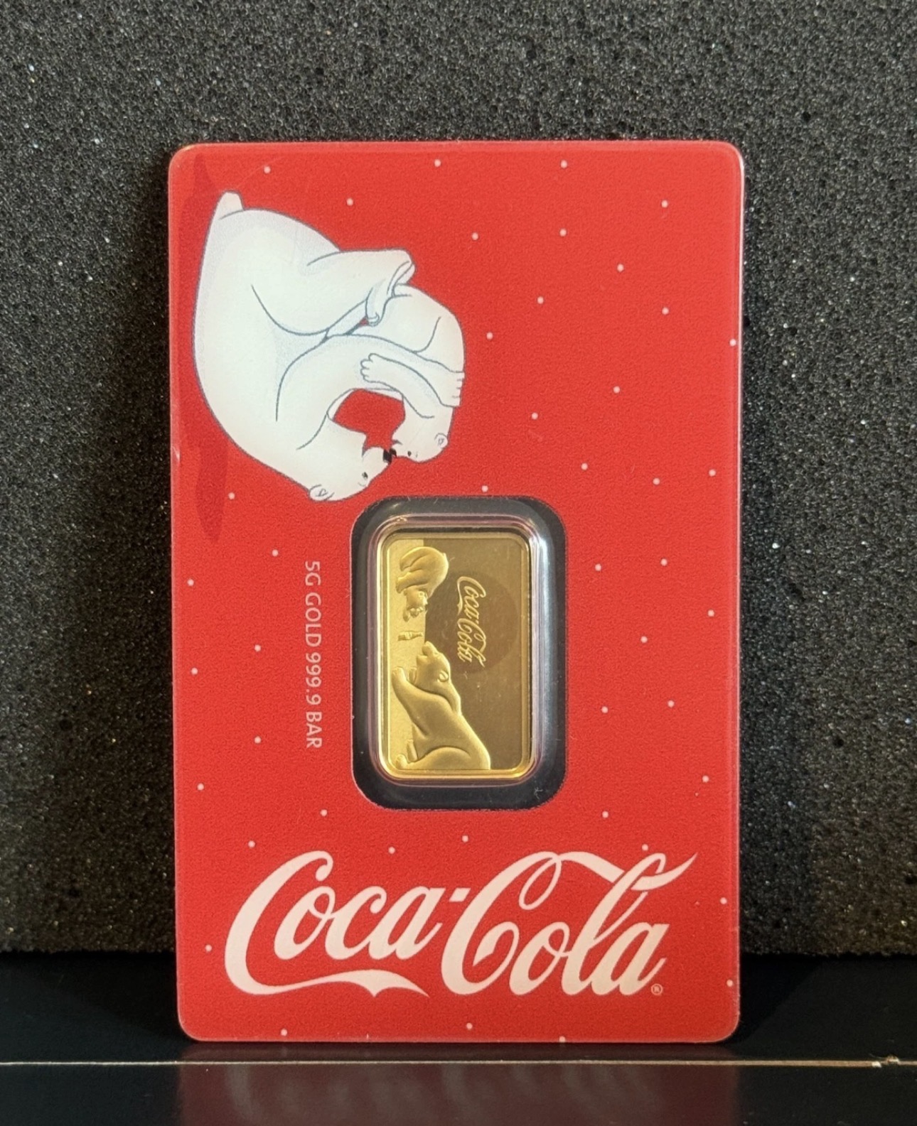 5 gram Gold Bar - PAMP Coca-Cola® Polar Bear Limited mintage of 5,000 bars